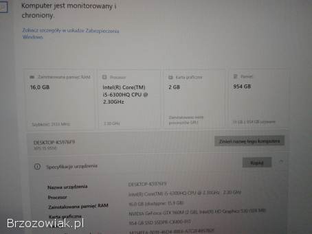 Laptop Dell XPS 15/ i5-6300HQ/RAM 16 GB/ DYSK SSD 1024 GB/GTX 960/15,  6 IPS