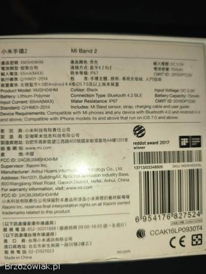 Opaska Mi Band 2