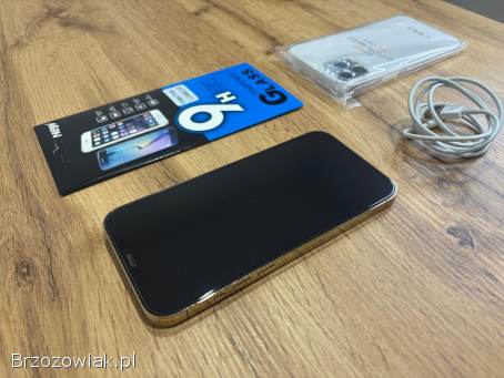 Okazja!  Iphone 12 Pro Max Złoty!  256 GB!  Super Stan!  Bateria 100