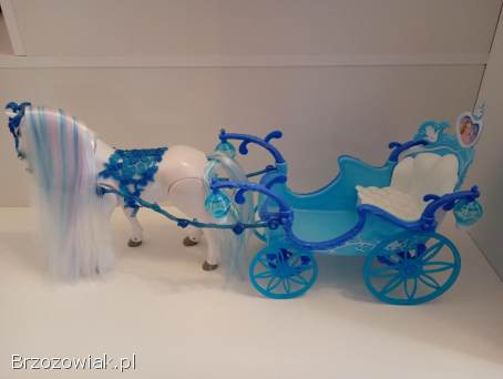 DUŻA ŚWIECĄCA KARETA DLA LALEK + CHODZĄCY KOŃ