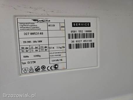 Biała lodówka-zamrażarka Whirlpool ARC5520