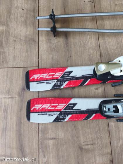 Narty Atomic 120cm buty kijki idealne do nauki jazdy