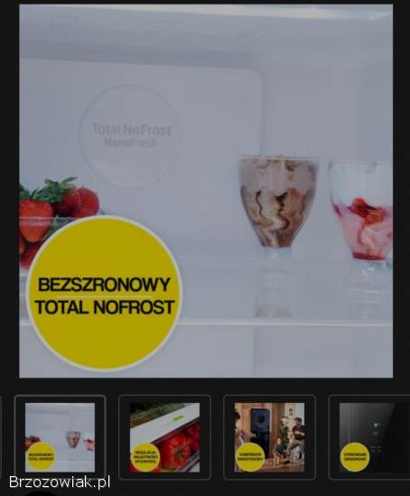 Lodówka AMICA FY3279.  6GDFB Side by Side No frost 180.  3cm Czarna Szkło