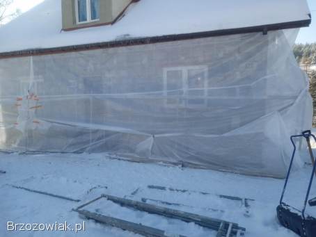 Elewacja budynku pod plandeka grzane.