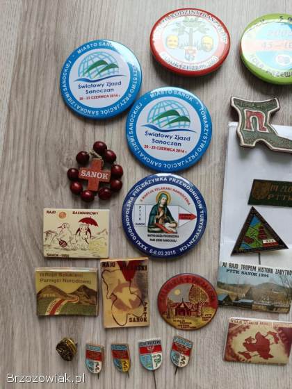 Wpinki odznaki PTTK Sanok ziemia Sanocka turystyczne krajoznawcze