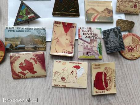 Wpinki odznaki PTTK Sanok ziemia Sanocka turystyczne krajoznawcze