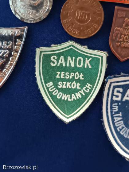 Naszywki szkolne Sanok szkolne z okresu PRL