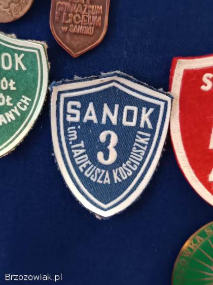 Naszywki szkolne Sanok szkolne z okresu PRL