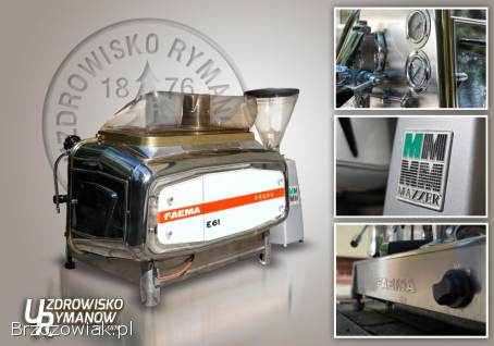 Ekspres do kawy FAEMA E61 Legend z osprzętem i młynkiem do kawy.