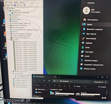 Komputer stacjonarny do gier Ryzen-7-5700X RTX-3060-12GB M.  2-1TB HDD-1TB