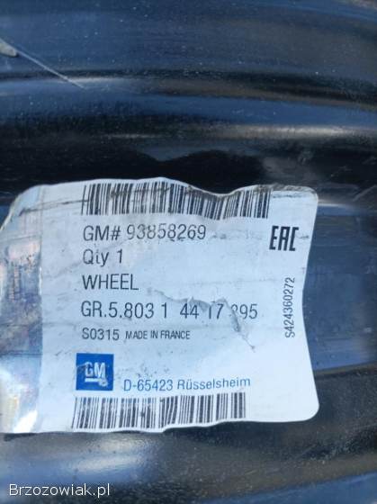 Felga stalowa 16 Opel Vivaro