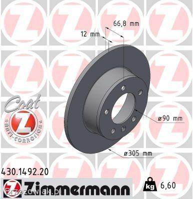 Tarcze+Klocki Hamulcowe ZIMMERMANN 430149220 OPEL MOVANO Renault Master Nissan