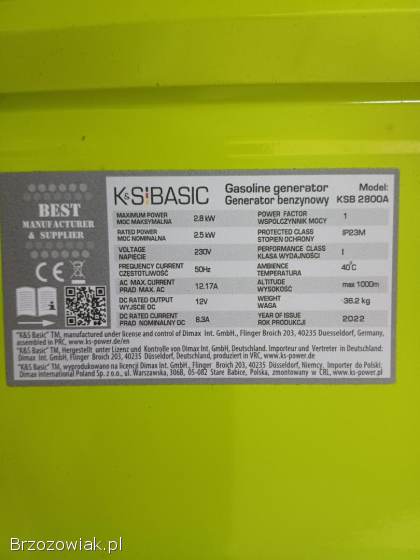 Agregat prądotwórczy Könner & Söhnen KSB 2800A