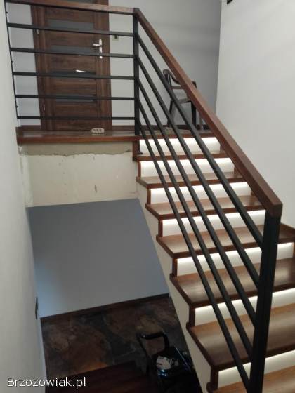 Schody -  barierki -  drzwi loft -  wizualizacja 3D