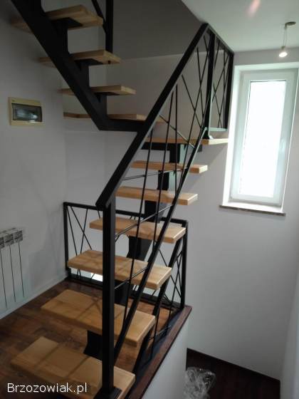 Schody -  barierki -  drzwi loft -  wizualizacja 3D