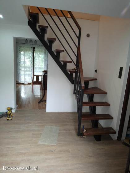 Schody -  barierki -  drzwi loft -  wizualizacja 3D