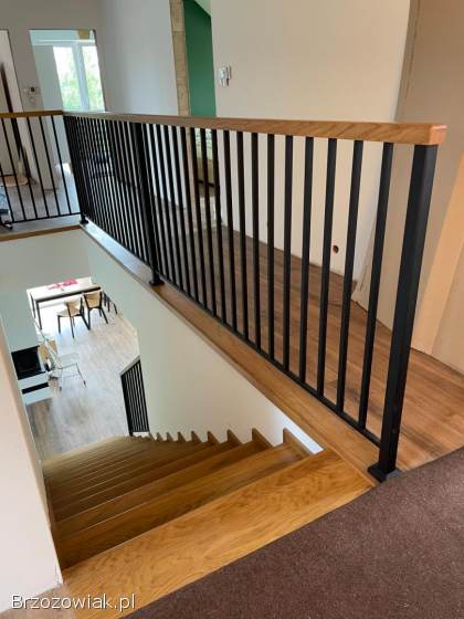 Schody -  barierki -  drzwi loft -  wizualizacja 3D