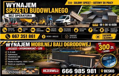 Do ogrodu na weekend jacuzzi balia na drewno.  Domowe spa na przuczepce