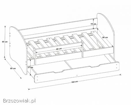 Używane łóżko dziecięce białe z szufladą 160x80
