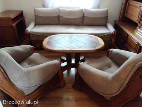 Komplet wypoczynkowy sofa dwa fotele i ława