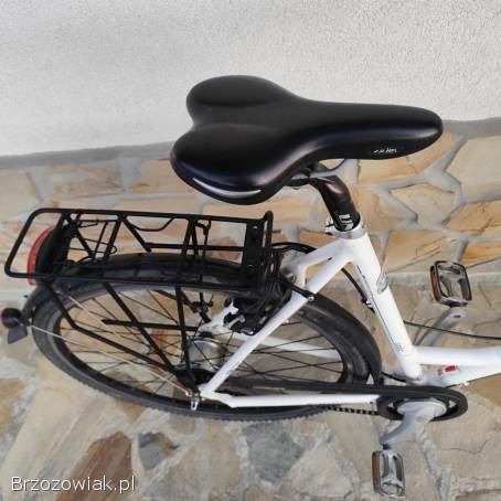 Rower miejski Bicycles – biały,  koszyk + bagażnik