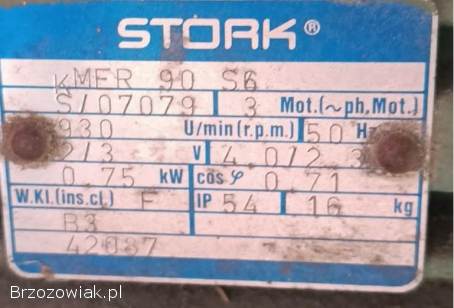 Zasilacz agregat do filtrowania pompa hydrauliczna silnik 3F 0,  75kW