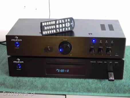 Śliczny zestaw stereo Auna pilot USB mp3 CD Rds AUX sprawna.  DOSTAWA