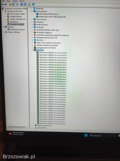Laptop gamingowy Asus ROG Strix G16,  Ryzen 9,  RTX 5060,  32GB DDR5,  1TB SSD