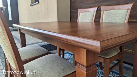 STÓŁ BRW + 4x KRZESŁA BRW KENT -  SALON -  OKAZJA