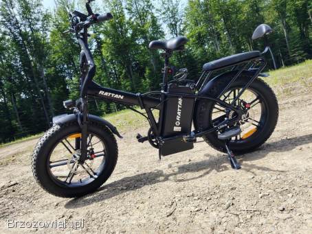 Rower Elektryczny Rattan 40,  5 ah -  Zasięg 200km!  Składany 120Nm-2xBateria 400km