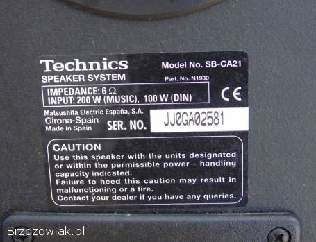 Kolumny Technics SB-CA21 sprawne.  DOSTAWA.