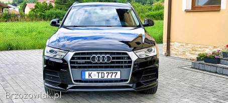 Audi Q3 S-LINE QUATTRO 2,  0TDI 150KM,  navi,  xenon,  led,  pelny serwis,  2016r