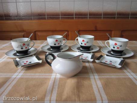 Zestaw kawowy brydżowy Ćmielów -  lata 70