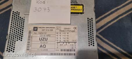 Radio opel corsa D CD30 MP3 2szt z kodem.