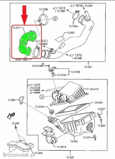 Rura dolotu Mazda 5 2.  0 Diesel RF7N 13 221