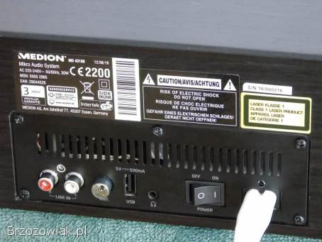 Zestaw audio Medion BT USB mp-3 radio RDS AUX.  DOSTAWA