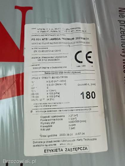 Styropian NTB lambda premium,  grafit 18cm,