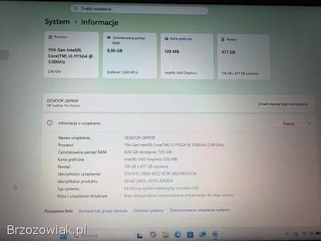 Laptop HP i3-11gen/ram8GB/ssd512GB/win11