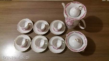 Zestaw porcelany różowy