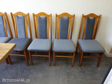 Krzesła drewniane solidne mocne pięć sztuk